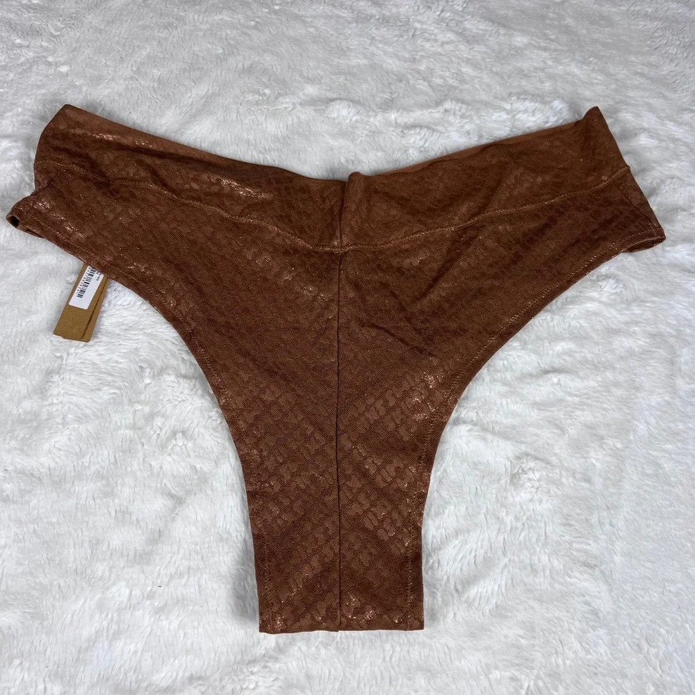 SKIMS Metallic Snake Cheeky‎ Brief Panty Cacao Brown PN-BYS-1978 Womens Size 2X